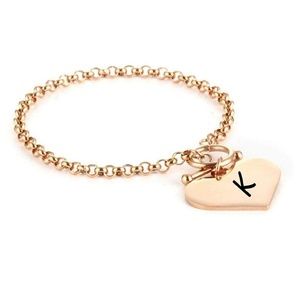 LETTER CHARM BRACELETS DIAMOND HEART BRACELET
